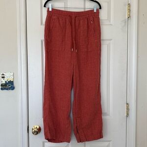 Athleta 100% Linen Retreat High Rise Wide Leg Pants